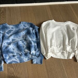 SO Blue Tie-Dye and gap dot White Sweatshirts